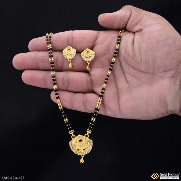 Glittering_Design_Gold_Plated_Mangalsutra_Set_For_Women_Style_A673