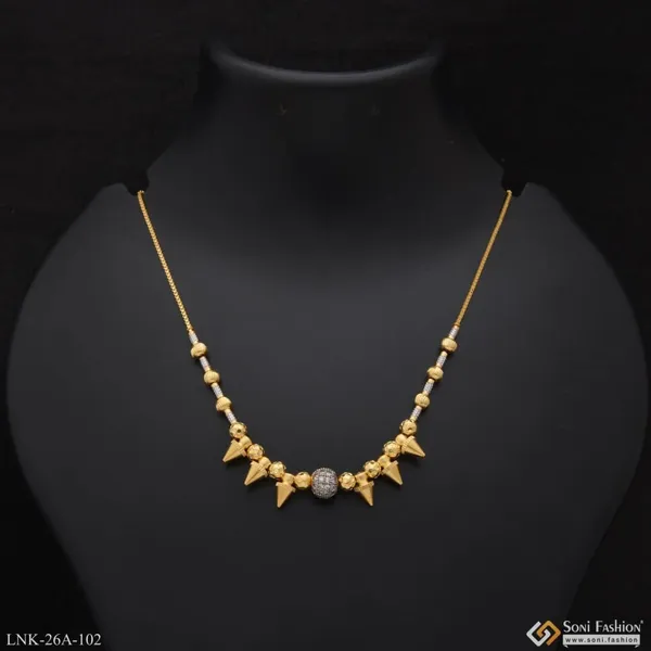1_Gram_Gold_Plated_With_Diamond_Fashion_Forward_Necklace_For_Ladies_Style_A102