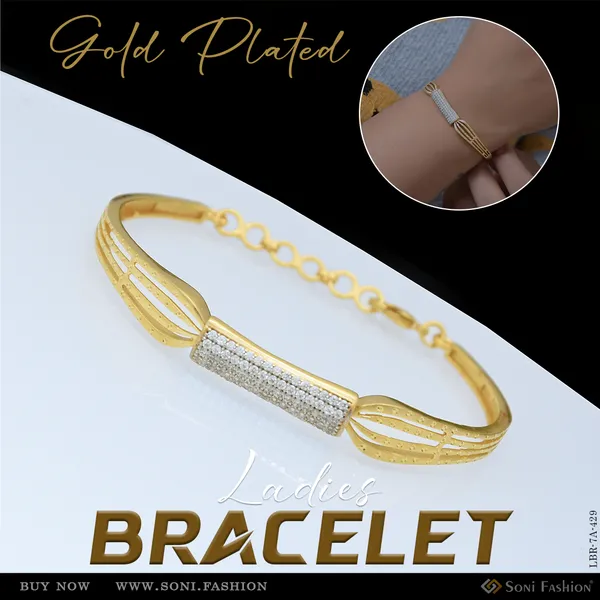 Graceful_Design_Gold_Plated_Bracelet_For_Ladies_Style_A429