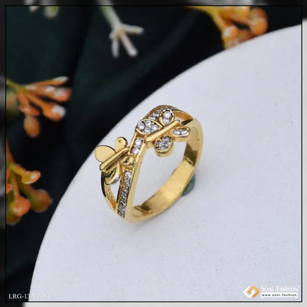 1_Gram_Gold_Plated_Butterfly_Unique_Design_Ring_For_Ladies_Style_A258