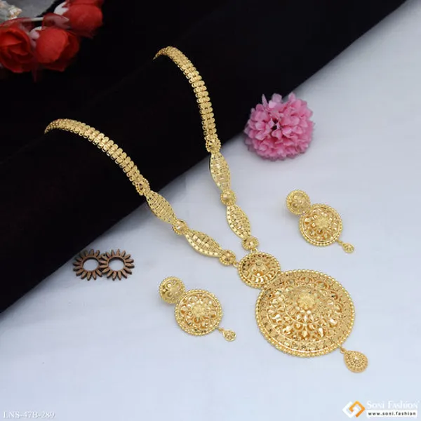 1_Gram_Gold_Plated_Exclusive_Design_Necklace_Set_For_Women_Style_B289