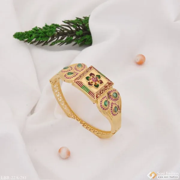 1_Gram_Gold_Plated_With_Diamond_Stunning_Design_Bracelet_For_Ladies_Style_A281