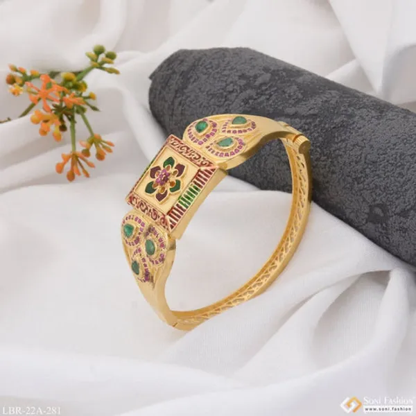 1_Gram_Gold_Plated_With_Diamond_Stunning_Design_Bracelet_For_Ladies_Style_A281
