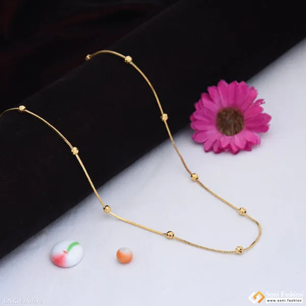 1_Gram_Gold_Plated_Brass_Ball_Chain_For_Ladies_Style_A630