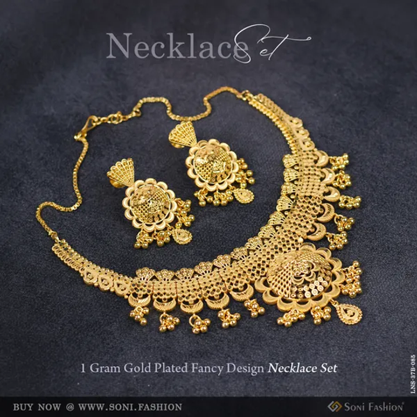 1_Gram_Gold_Plated_Fancy_Design_Necklace_Set_For_Women_Style_B085