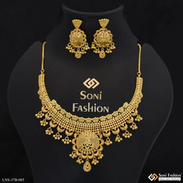 1_Gram_Gold_Plated_Fancy_Design_Necklace_Set_For_Women_Style_B085