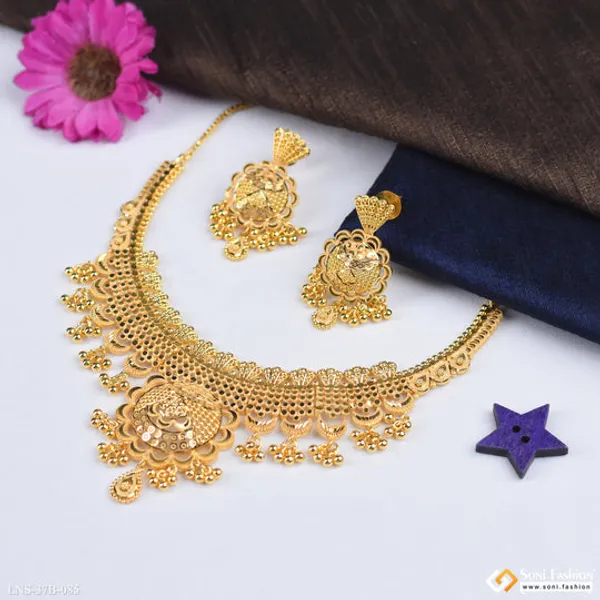 1_Gram_Gold_Plated_Fancy_Design_Necklace_Set_For_Women_Style_B085