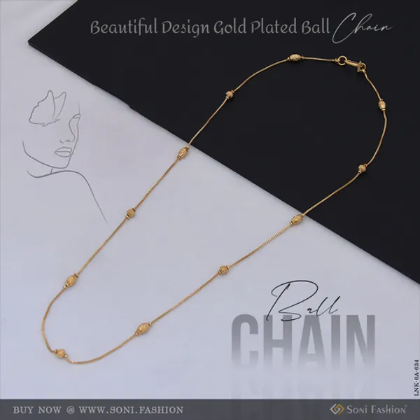 Beautiful_Design_Gold_Plated_Ball_Chain_For_Ladies_Style_A634