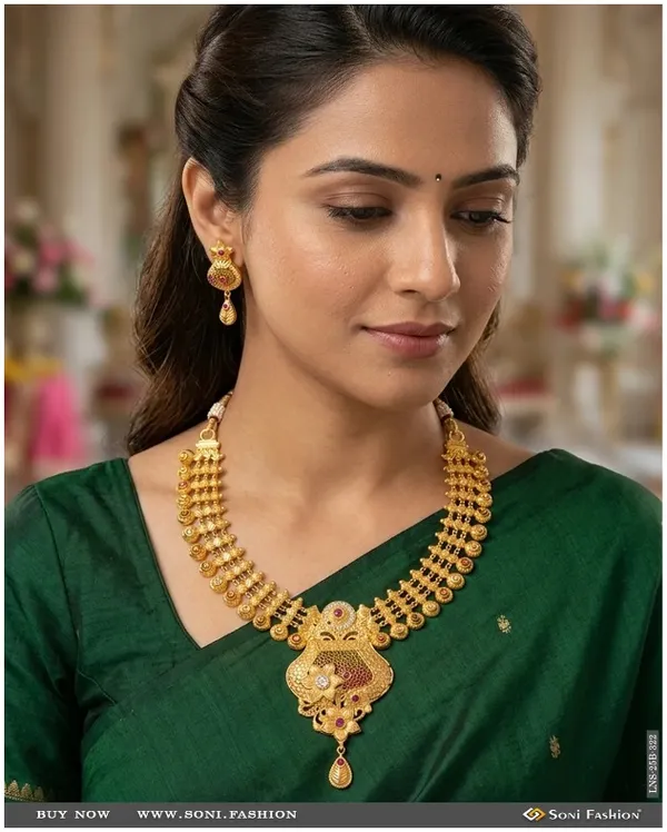 Radiant_Design_Gold_Plated_Necklace_Set_For_Women_Style_B322