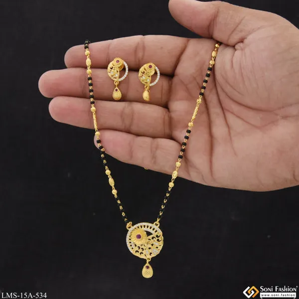 Sparkling_Design_Gold_Plated_Mangalsutra_Set_For_Women_Style_A534