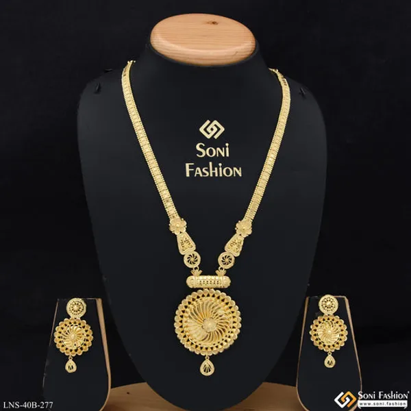 1_Gram_Gold_Plated_Unique_Design_Necklace_Set_For_Women_Style_B277