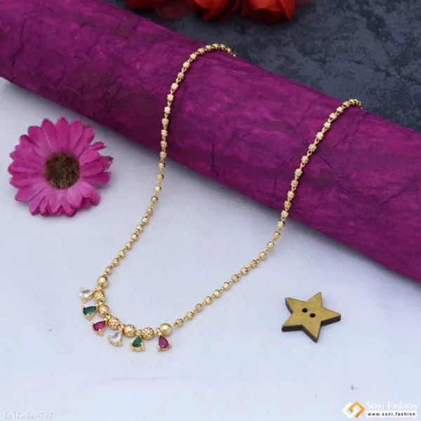 Dazzling_Design_Gold_Plated_Necklace_For_Ladies_Style_A757
