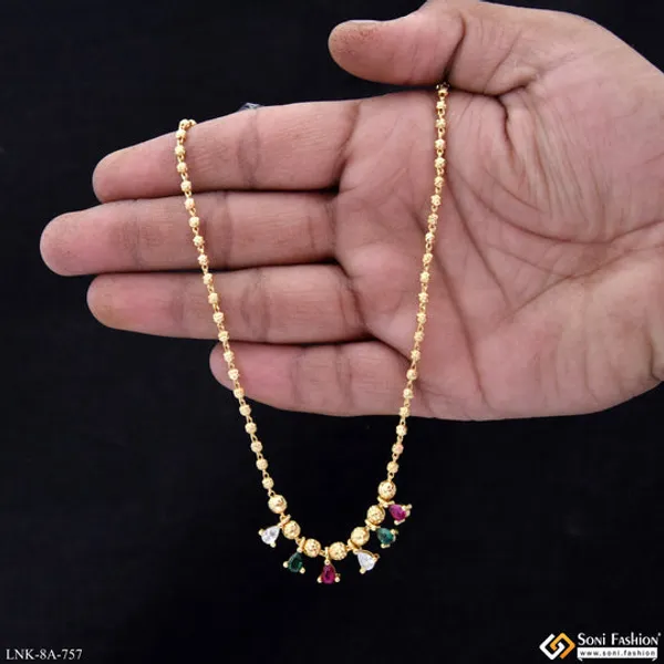 Dazzling_Design_Gold_Plated_Necklace_For_Ladies_Style_A757