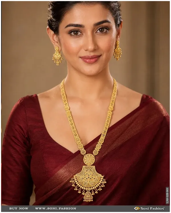 1_Gram_Gold_Plated_Dazzling_Design_Necklace_Set_For_Women_Style_B063