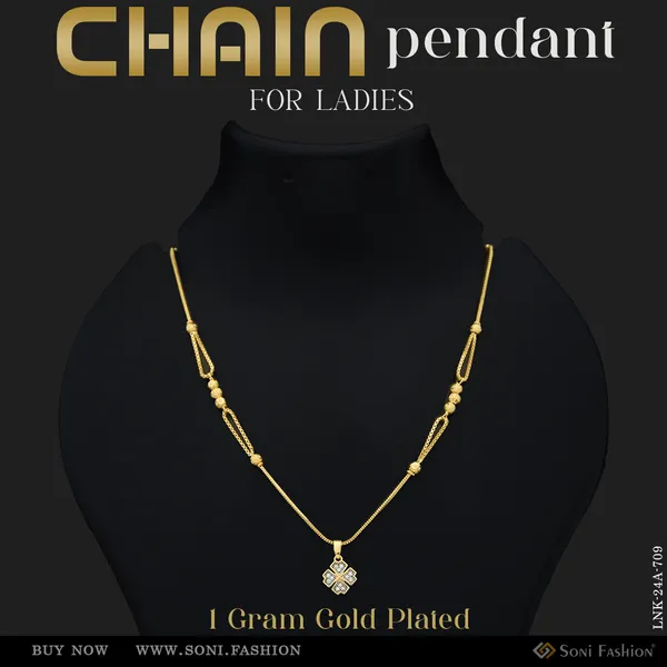 1_Gram_Gold_Plated_Charming_Design_Chain_Pendant_For_Ladies_Style_A709