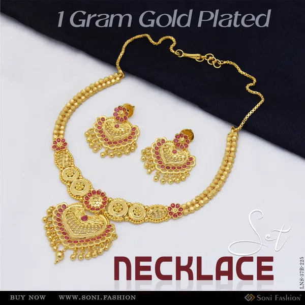 1_Gram_Gold_Plated_Superior_Quality_Necklace_Set_For_Ladies_Style_B225