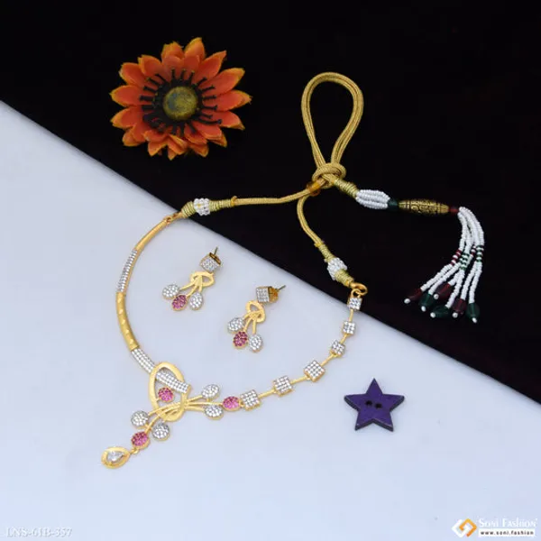 1_Gram_Gold_Plated_Unique_Design_Necklace_Set_For_Women_Style_B357
