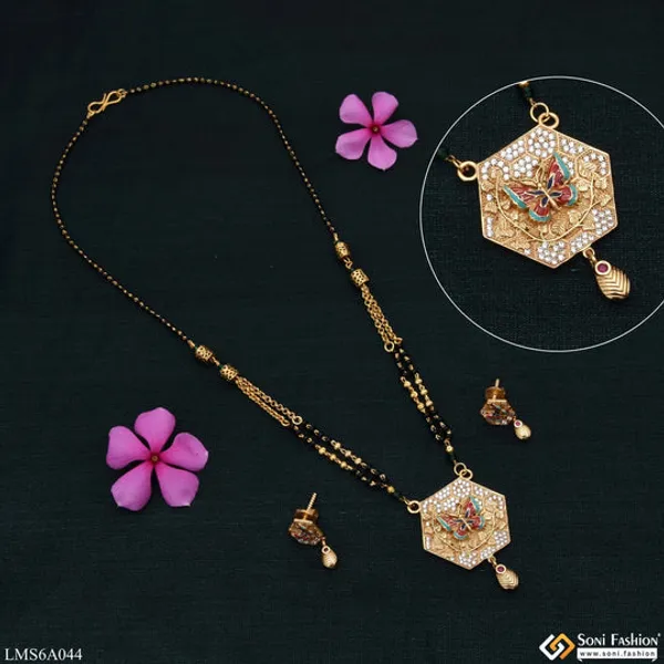 Butterfly_With_Diamond_Sparkling_Design_Gold_Plated_Mangalsutra_Set_Style_Lmsa044