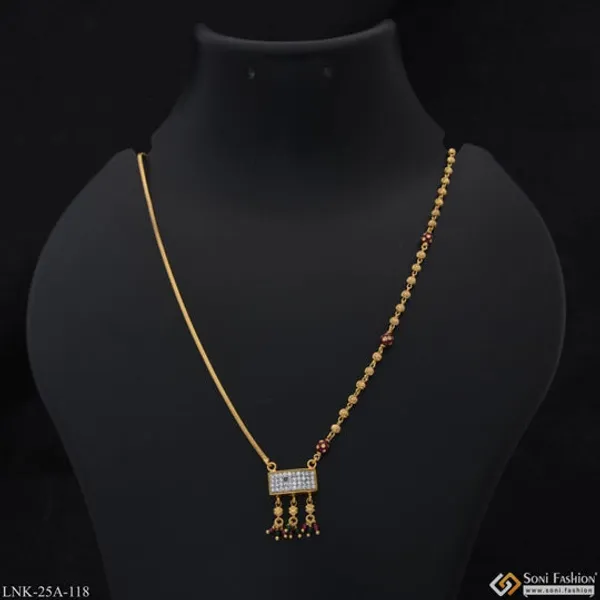 1_Gram_Gold_Plated_With_Diamond_Graceful_Design_Necklace_For_Ladies_Style_A118