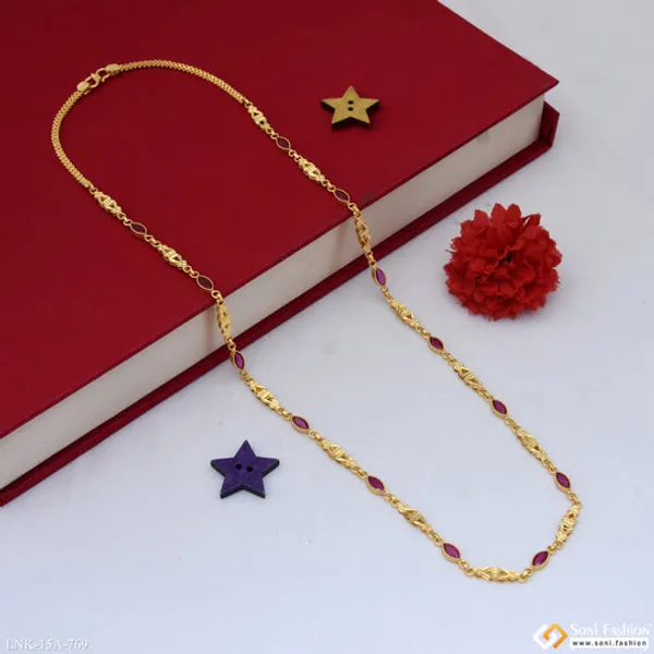 Pink_Stone_Best_Quality_Gold_Plated_Chain_For_Ladies_Style_A769