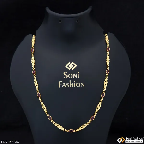 Pink_Stone_Best_Quality_Gold_Plated_Chain_For_Ladies_Style_A769