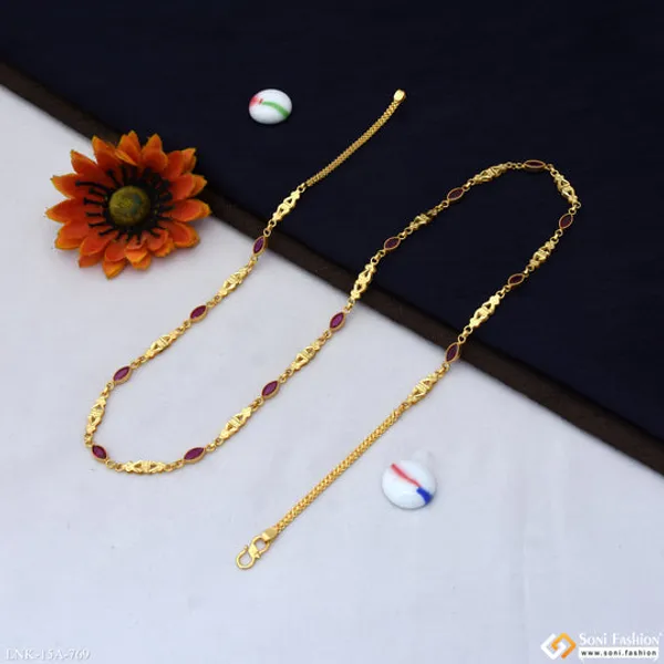 Pink_Stone_Best_Quality_Gold_Plated_Chain_For_Ladies_Style_A769