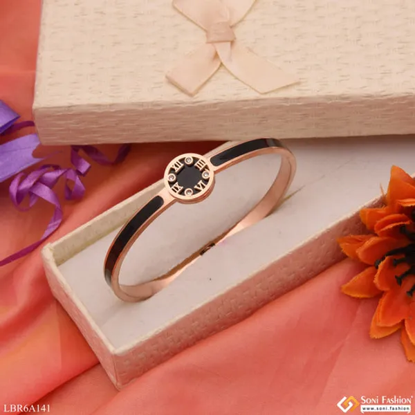 Roman_Number_With_Diamond_Superior_Quality_Rose_Gold_Bracelet_For_Lady_Style_Lbra141