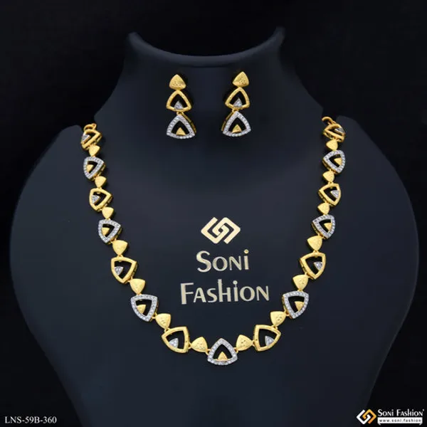 1_Gram_Gold_Plated_Cool_Design_Necklace_Set_For_Women_Style_B360