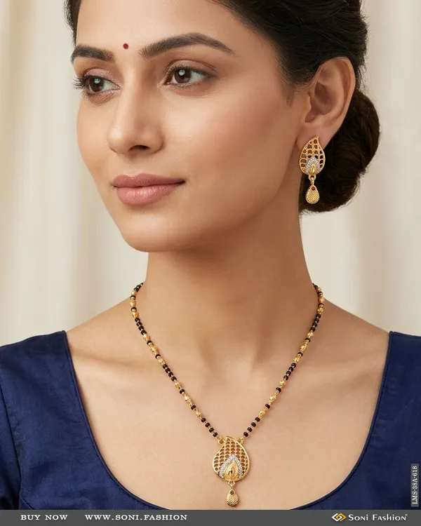 1_Gram_Gold_Plated_Radiant_Design_Mangalsutra_Set_For_Women_Style_A618