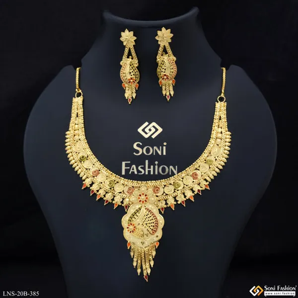 Decorative_Design_Gold_Plated_Necklace_Set_For_Women_Style_B385
