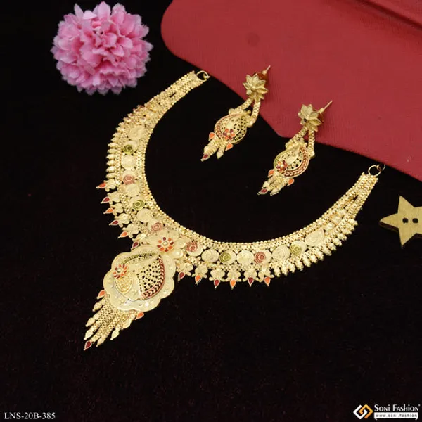 Decorative_Design_Gold_Plated_Necklace_Set_For_Women_Style_B385