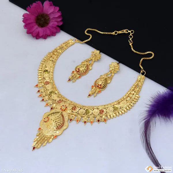 Decorative_Design_Gold_Plated_Necklace_Set_For_Women_Style_B385