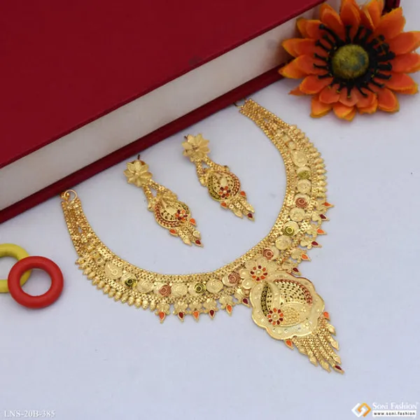 Decorative_Design_Gold_Plated_Necklace_Set_For_Women_Style_B385