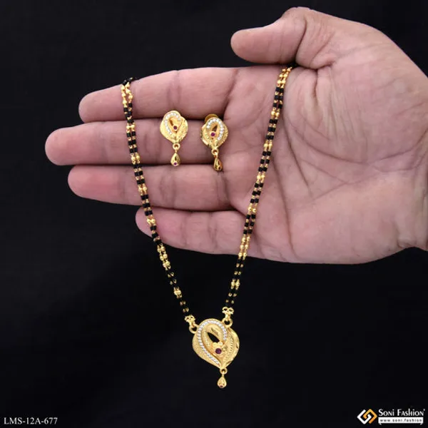 Latest_Design_Gold_Plated_Mangalsutra_Set_For_Women_Style_A677
