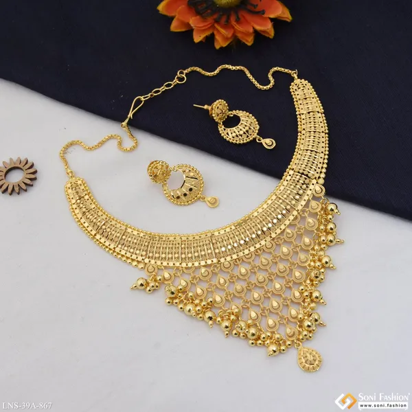 1_Gram_Gold_Plated_Hand_Crafted_Design_Necklace_Set_For_Women_Style_A867