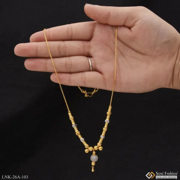 1_Gram_Gold_Plated_With_Diamond_Glittering_Design_Necklace_For_Ladies_Style_A103