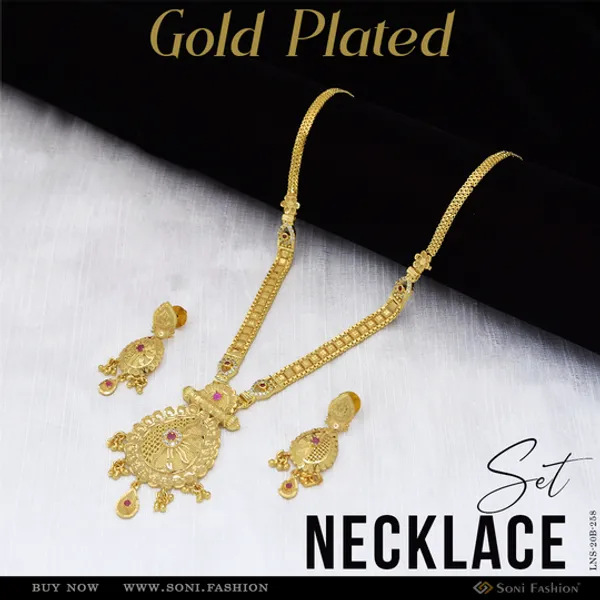 Casual_Design_Gold_Plated_Necklace_Set_For_Women_Style_B258
