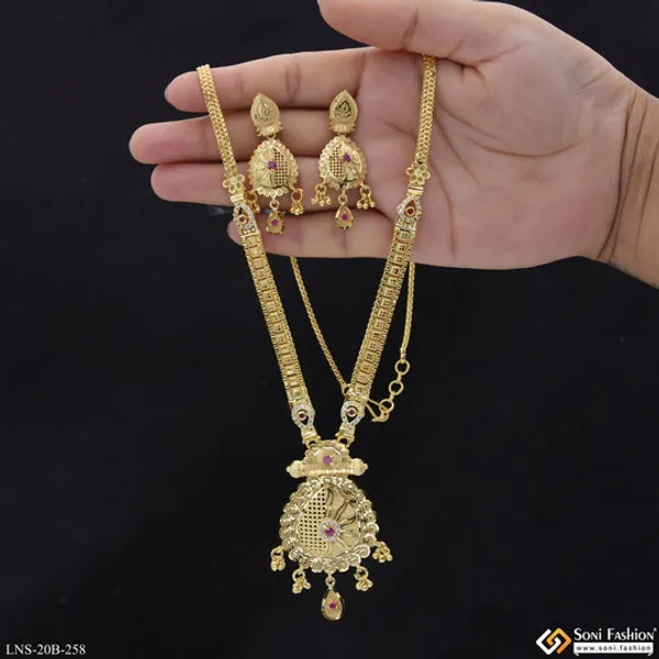 Casual_Design_Gold_Plated_Necklace_Set_For_Women_Style_B258
