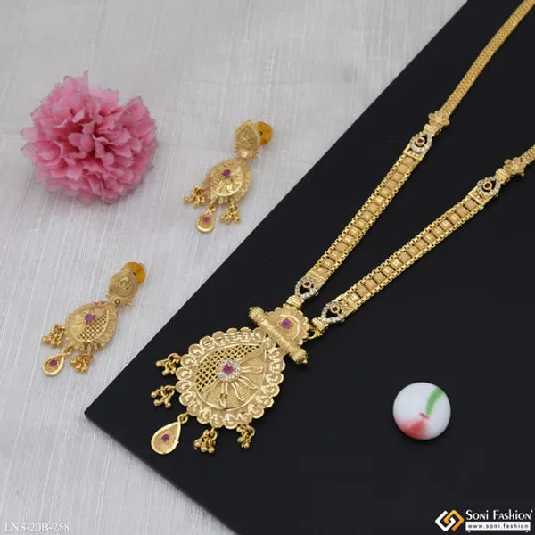 Casual_Design_Gold_Plated_Necklace_Set_For_Women_Style_B258
