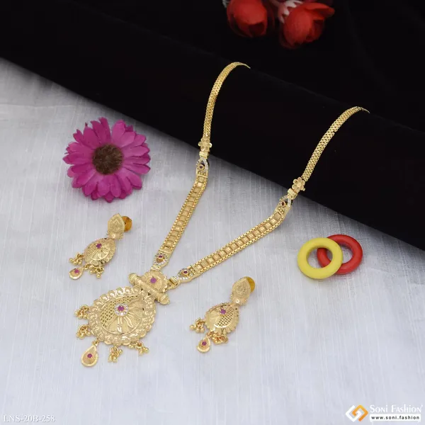 Casual_Design_Gold_Plated_Necklace_Set_For_Women_Style_B258