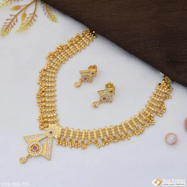 Fashionable_Fancy_Design_Gold_Plated_Necklace_Set_For_Women_Style_A729