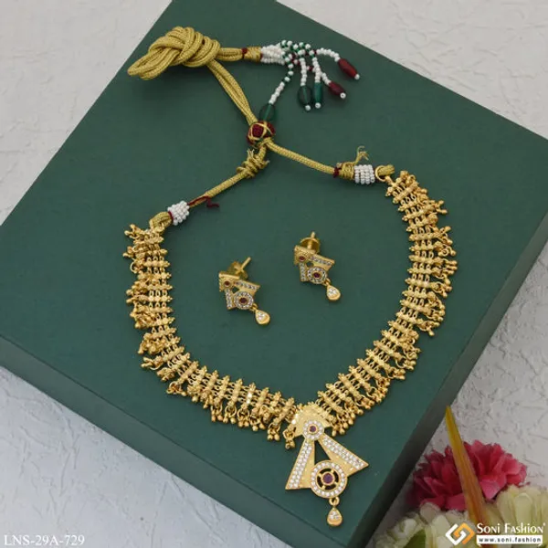 Fashionable_Fancy_Design_Gold_Plated_Necklace_Set_For_Women_Style_A729
