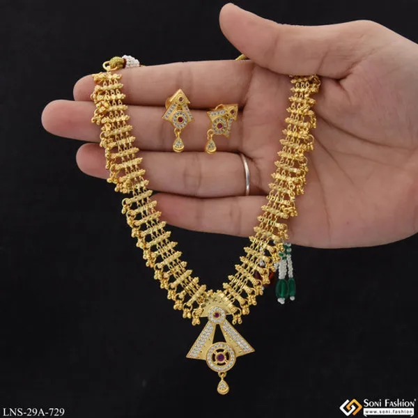 Fashionable_Fancy_Design_Gold_Plated_Necklace_Set_For_Women_Style_A729