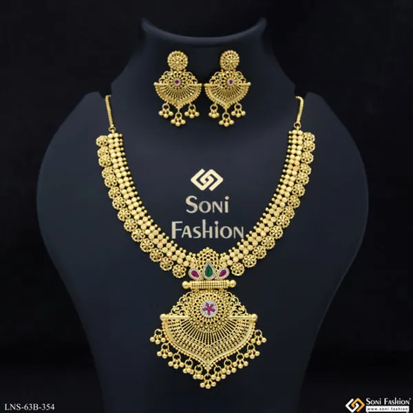 1_Gram_Gold_Plated_New_Style_Necklace_Set_For_Women_Style_B354