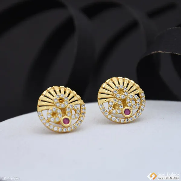 Sparkling_Design_Gold_Plated_Earrings_For_Ladies_Style_A280