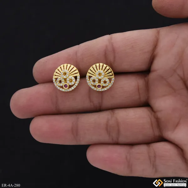 Sparkling_Design_Gold_Plated_Earrings_For_Ladies_Style_A280