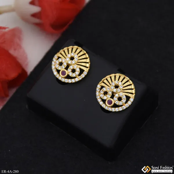 Sparkling_Design_Gold_Plated_Earrings_For_Ladies_Style_A280
