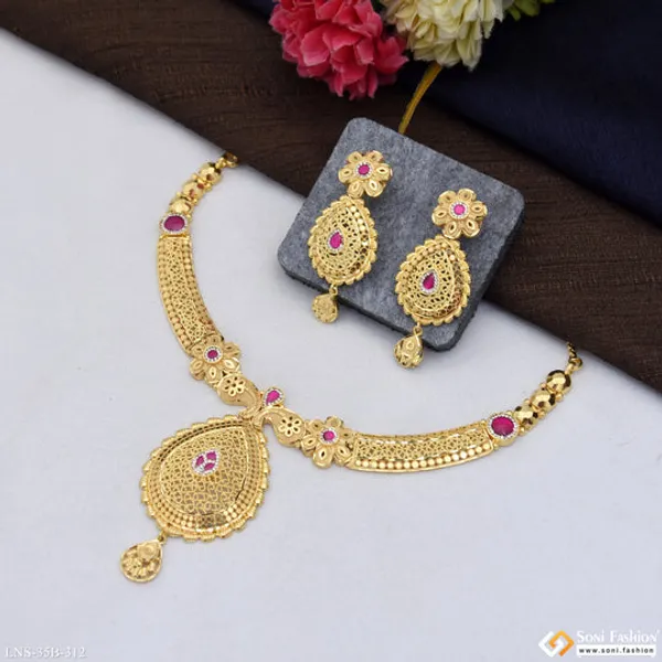 1_Gram_Gold_Plated_New_Style_Necklace_Set_For_Women_Style_B312