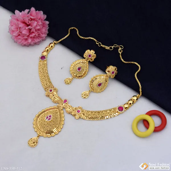 1_Gram_Gold_Plated_New_Style_Necklace_Set_For_Women_Style_B312