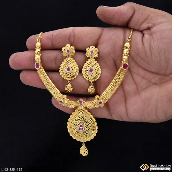 1_Gram_Gold_Plated_New_Style_Necklace_Set_For_Women_Style_B312